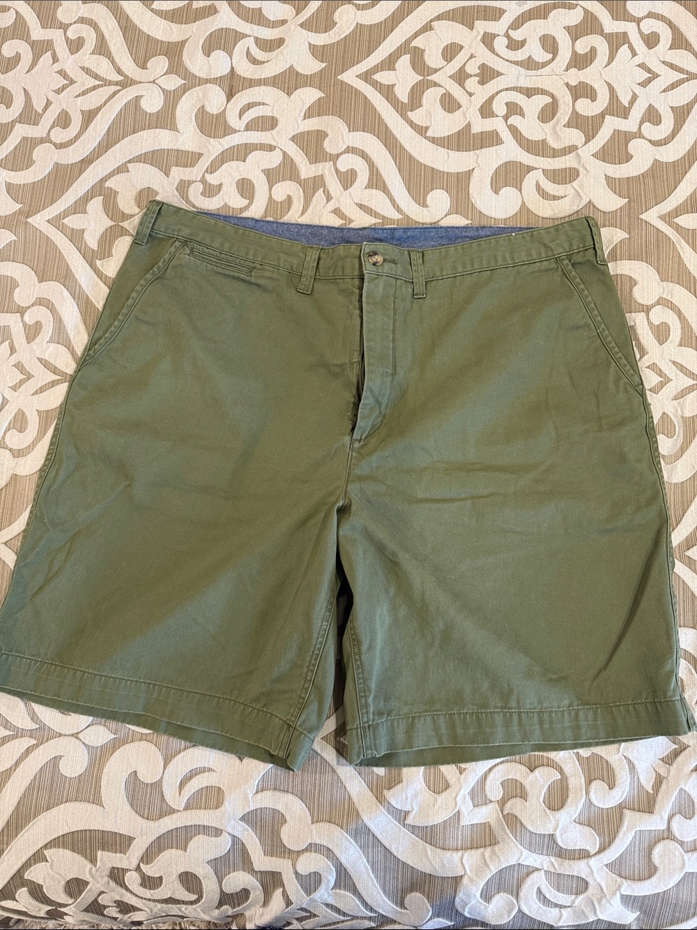 Polo by Ralph Lauren Olive Flat-Front Cotton Shorts